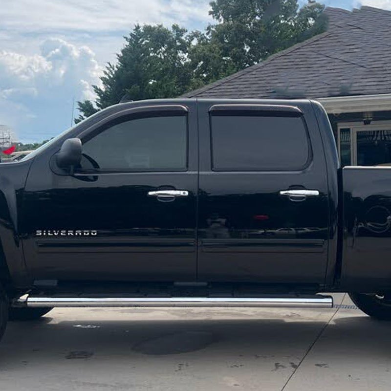 Darodcar 94515 Side Window Visor Rain Guards for 07-14 Chevy Silverado 1500 & GMC Sierra 1500 2500HD 3500HD Crew Cab/Avalanche/Suburban/Yukon XL Wind Deflectors Windnow Shade Vent Sun Visors 4PCS - Image 3